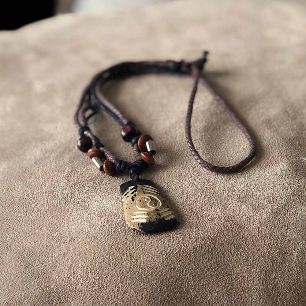 Handmade Yin Yang Rope Necklace Adjustable - Picture 3 of 5